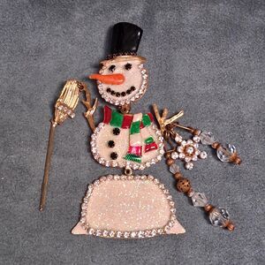 Lunch at the Ritz Snowman Brooch LATR Pin